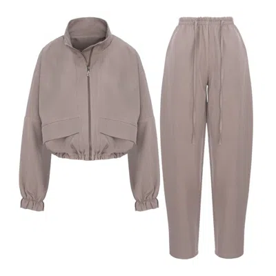 Bluzat Grey / Neutrals Minimalist Greige Urban Set In Gray