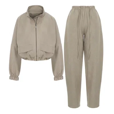 Bluzat Neutrals / Grey Minimalist Beige Urban Set In Gray