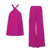 Bluzat Pink / Purple Fuchsia Set With Top And Wide Leg Trousers In Pink/purple