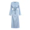 Bluzat Powder Blue Ruffle Two-piece Set In Blue