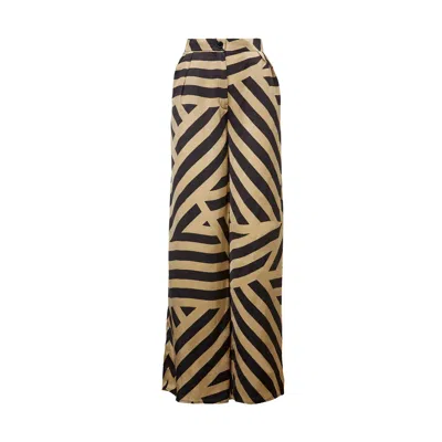 Bluzat Women's Abstract Printed Straight Trousers