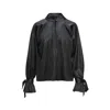 BLUZAT WOMEN'S BLACK BLOUSE WITH BOWS