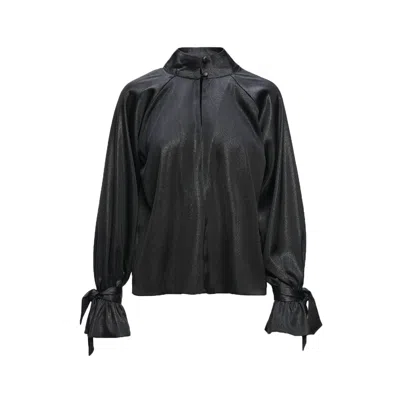 Bluzat Women's Black Blouse With Bows