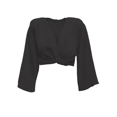 Bluzat Women's Black Blouse With Flared Sleeves