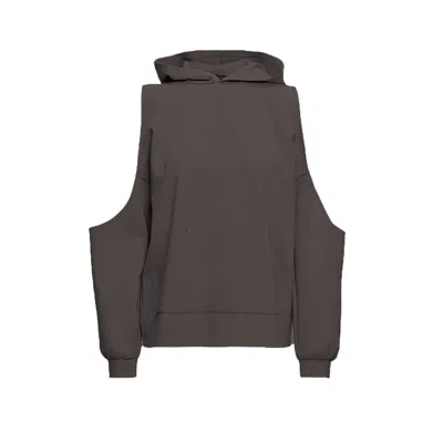 Bluzat Women's Black  Deconstructed Hoodie