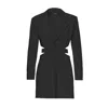 Bluzat Women's Black Deconstructed Mini Blazer Dress In Black