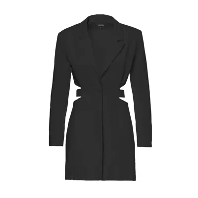 Bluzat Women's Black Deconstructed Mini Blazer Dress