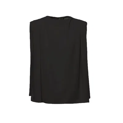 Bluzat Women's Black Draped Top