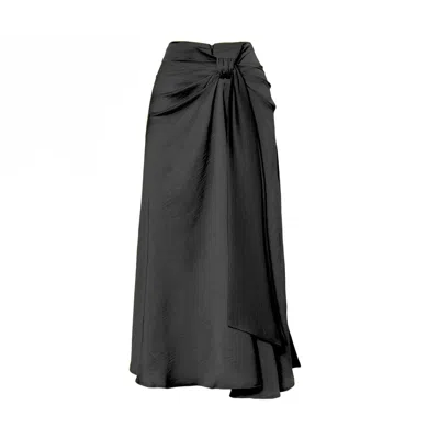 Bluzat Women's Black Knotted Skirt