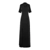 Bluzat Women's Black Maxi Dress With Cut-out And Slit