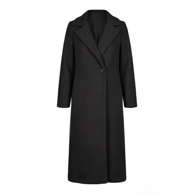 Bluzat Women's Black Maxi Wool Blend Coat
