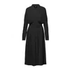 Bluzat Women's Black Midi Dress With Button And Corset In Black