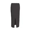 Bluzat Women's Black Midi Skirt With Front Slit In Black