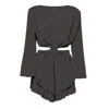 Bluzat Women's Black Mini Jumpsuit With Cut-out In Black