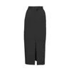 Bluzat Women's Black Straight-cut Skirt With Slits In Black