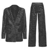 Bluzat Women's Black Suit With Regular Blazer And Straight Trousers In Black