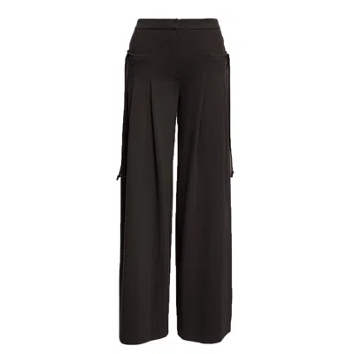 Bluzat Women's Black Trousers With Laces