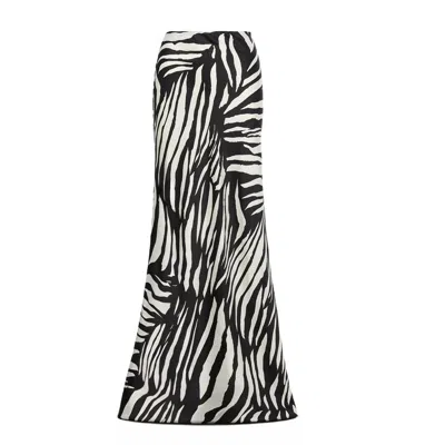 Bluzat Women's Black / White Zebra Printed Skirt In Black/white