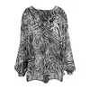 Bluzat Women's Black Zebra Print Blouse In Black