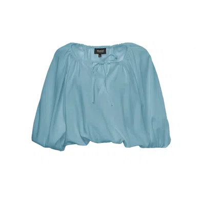 Bluzat Women's Blue Bleu Linen Flowy Blouse