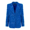 Bluzat Women's Blue Denim Oversized Blazer In Blue