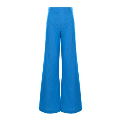 Bluzat Women's Blue Denim Straight Trousers