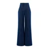 Bluzat Women's Blue Denim Straight Trousers In Blue