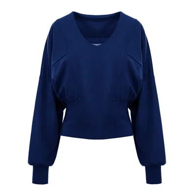 Bluzat Women's Blue Navy Kimono Blouse