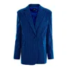 Bluzat Women's Blue Stripe Oversized Blazer In Blue