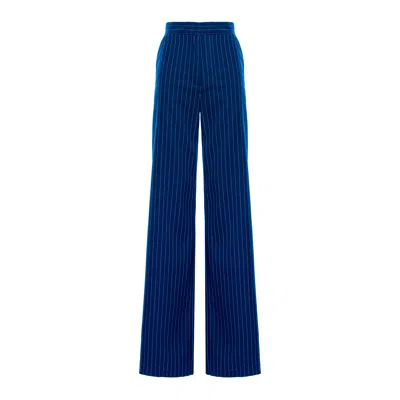 Bluzat Women's Blue Stripe Trousers