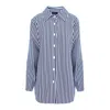 Bluzat Women's Blue / White Striped Shirt In Blue/white