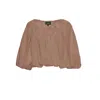 Bluzat Women's Brown Linen Flowy Blouse In Brown