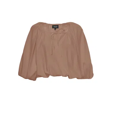 Bluzat Women's Brown Linen Flowy Blouse