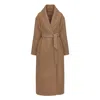 Bluzat Women's Brown / Neutrals Long Wool Blend Coat With Rounded Lapels In Camel In Brown
