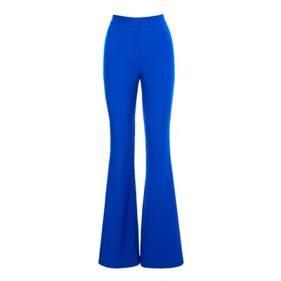Bluzat Women's Electric Blue High-wasited Flared Trousers