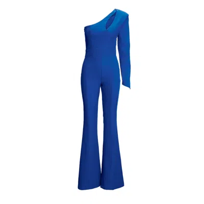Bluzat Women's Electric Blue Jumpsuit With Cut-out