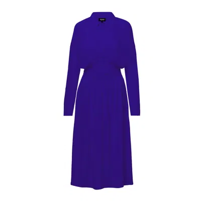 Bluzat Women's Electric Blue Midi Dress With Corset
