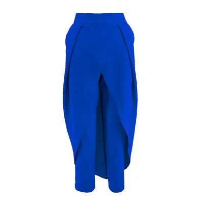 Bluzat Women's Electric Blue Pants With Skirt