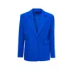 Bluzat Women's Electric Blue Regular Blazer With Double Pocket In Blue