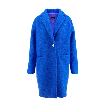 Bluzat Women's Electric Blue Short Hair Teddy Coat