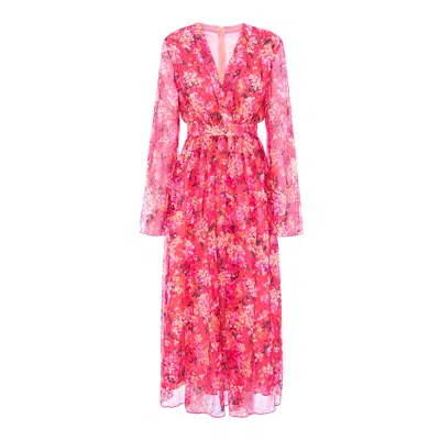 Bluzat Women's Floral Printed Midi Dress