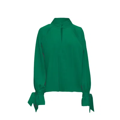 Bluzat Women's Green Blouse With Bows