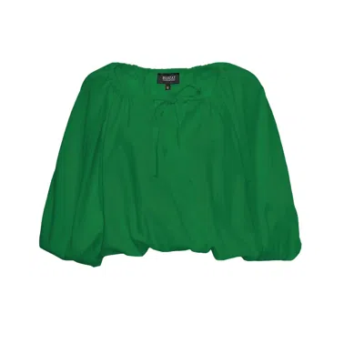 Bluzat Women's Green Linen Flowy Blouse