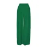 Bluzat Women's Green Linen Wide Leg Trousers In Green