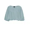 Bluzat Women's Green Mint Linen Flowy Blouse In Green