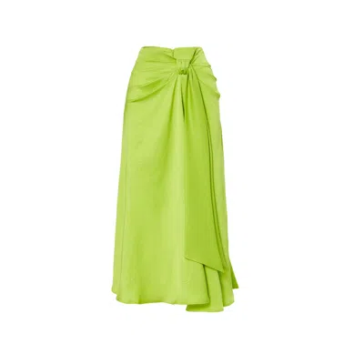 Bluzat Women's Green Neon Knotted Skirt