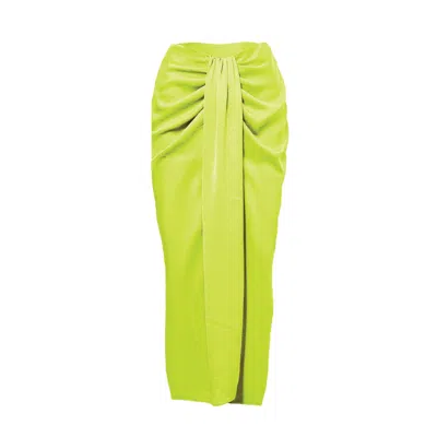 Bluzat Women's Green Neon Midi Skirt