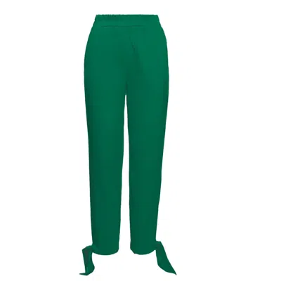 Bluzat Women's Green Trousers With Bows