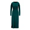 Bluzat Women's Green Turqouise Midi Dress With Side-knot In Green