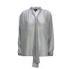 Bluzat Women's Grey Blouse With Inserts And Scarves In Grey